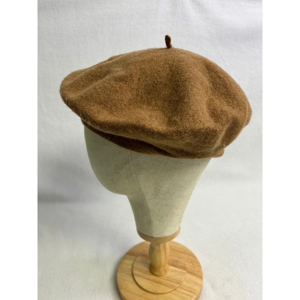 French Parisian Dark Academia Target Women OS Brown Wool Blend Beret Hat